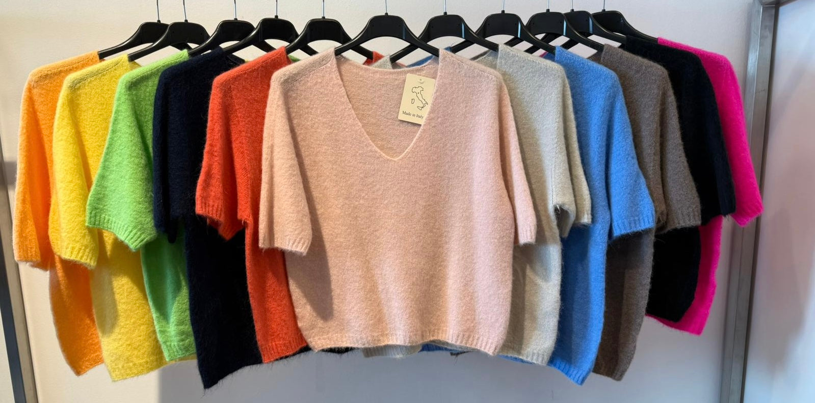 V-Neck Fluffy Knit Top