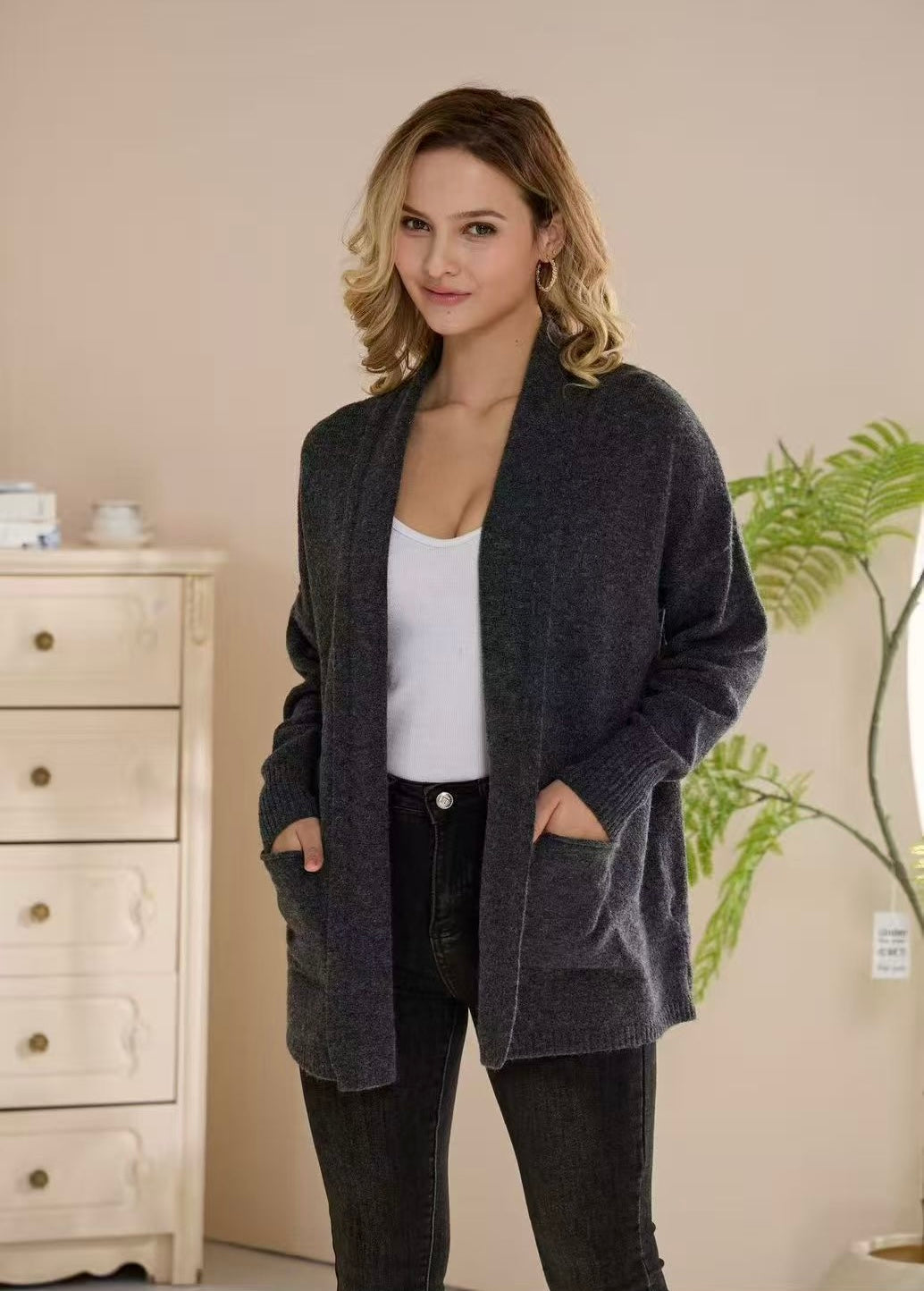 Cozy Knit Open-Front Cardigan