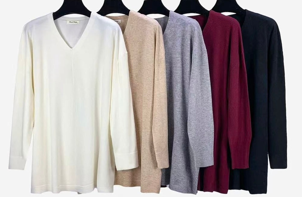 Classic V-Neck Long Sleeve Top