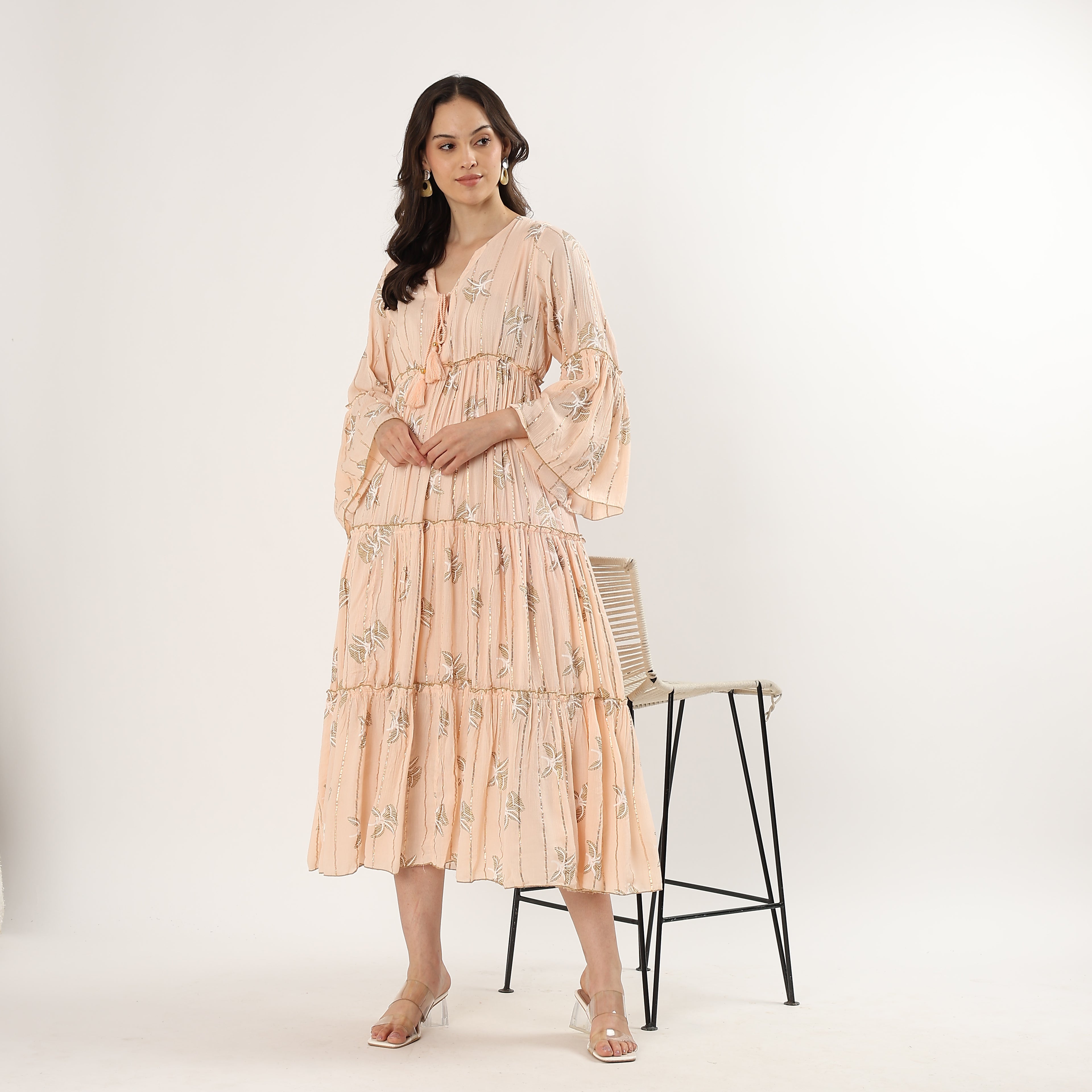 Peach Floral Dress