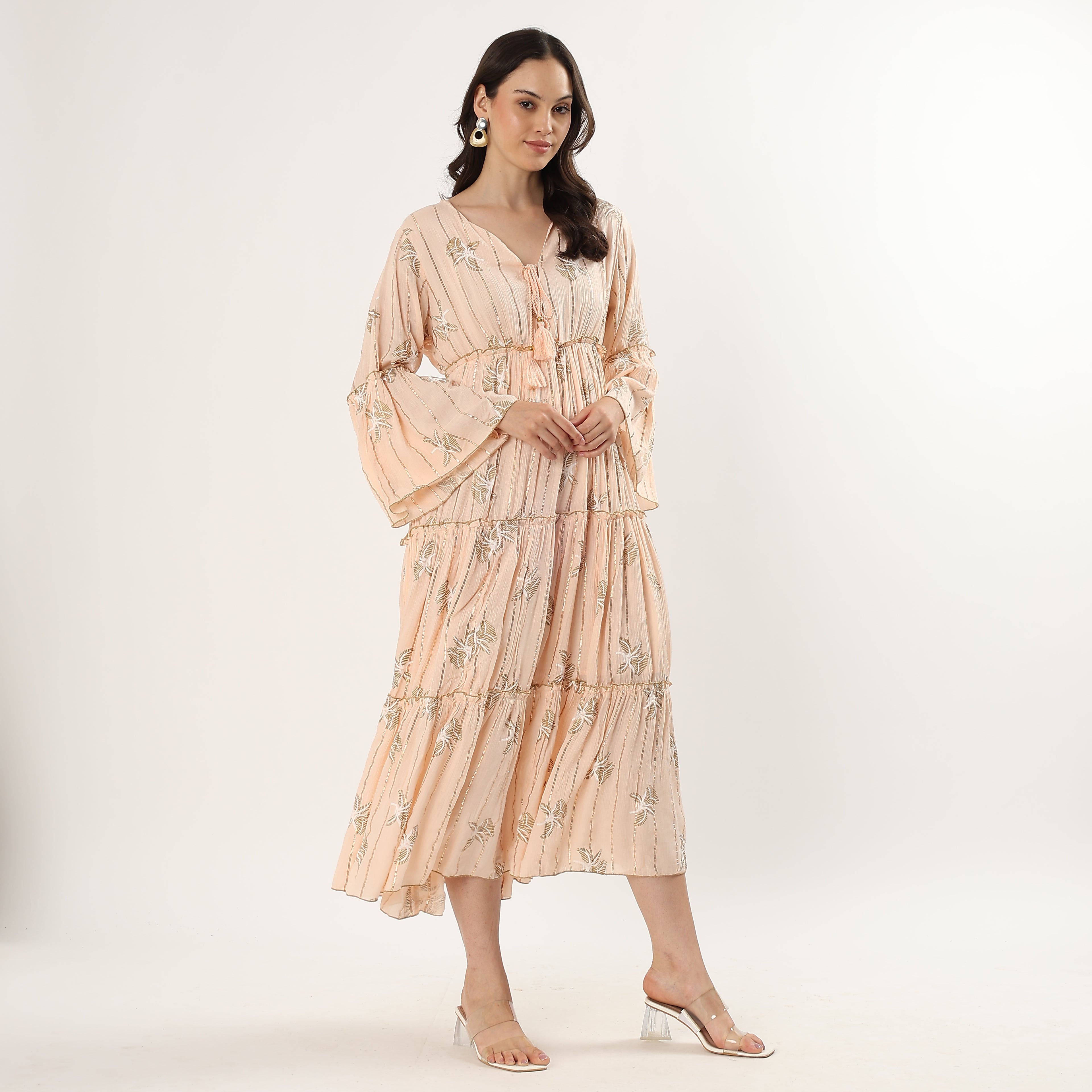 Peach Floral Dress